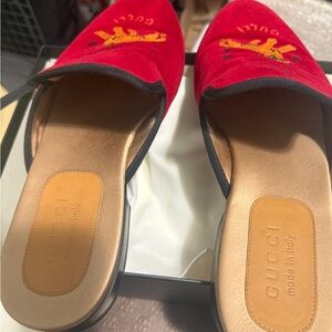 Gucci Mans can be unisex  Red Velvet Mules